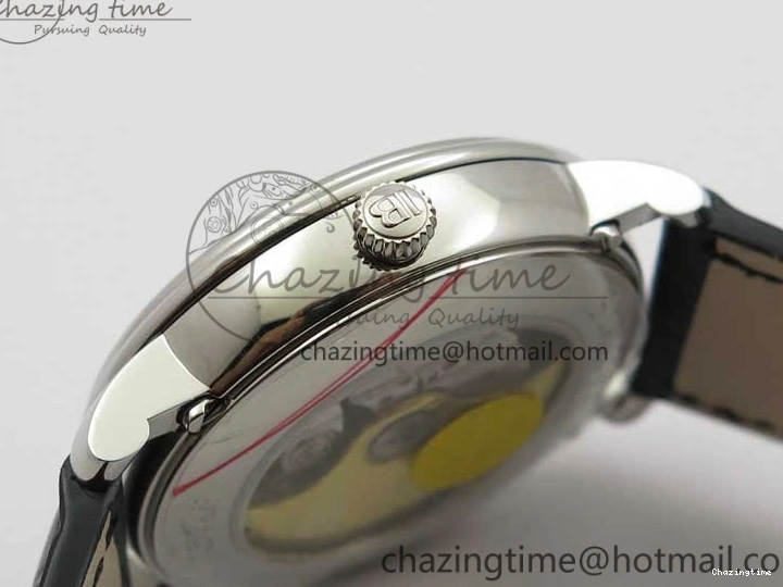 0311 MultiPurpose Villeret 6654 SS Complicated Function OMF 1:1 Best Edition White Dial on Black Leather Strap A6654 V 7901